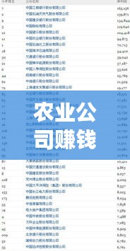农业公司赚钱排名前十揭秘，成功秘诀大解密！