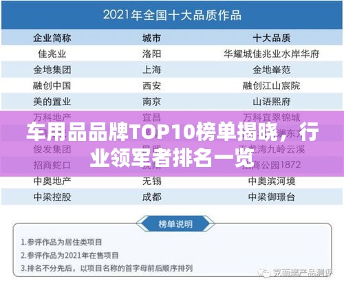 车用品品牌TOP10榜单揭晓，行业领军者排名一览
